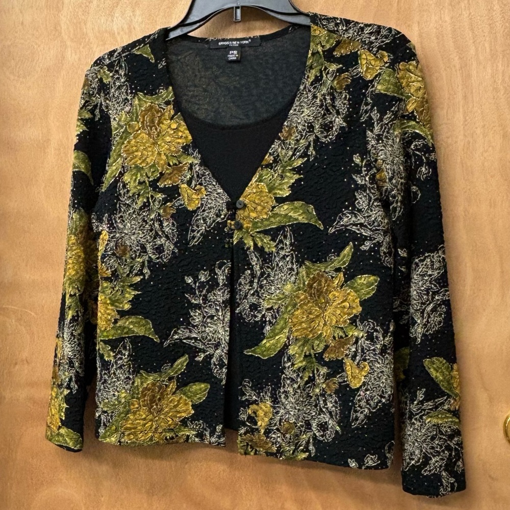 Briggs New York vintage textured blouse, petite small. 90s